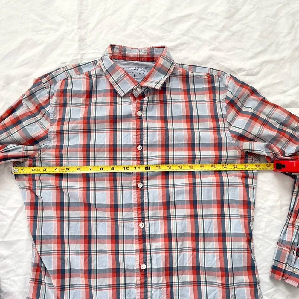 Banana Republic Mens Button Long Sleeve Shirt | Luxe Stretch Poplin | Size L